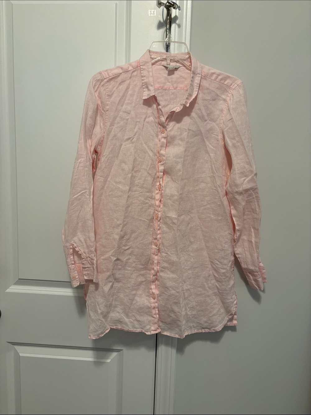 Garnet Hill Pale Pink Collared Button Shirt